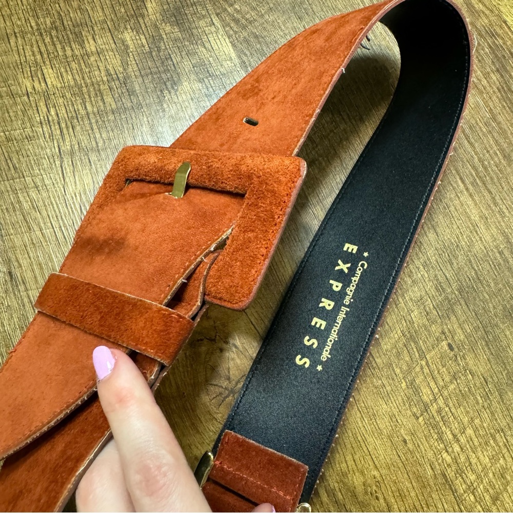 Express Rust Suede Belt - Picture 13 of 13